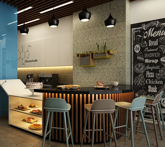 A classy and hospitable restaurant reception space created by 7 Nirvana