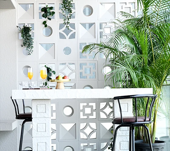 An beautiful and rustic design by 7 Nirvana with a roomy work area furnished with a modern desk and ample natural light