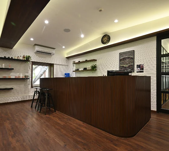 A well-designed washroom interior at 7 Nirvana featuring modern fixtures, clean lines, and a soothing color palette, creating a comfortable and inviting atmosphere