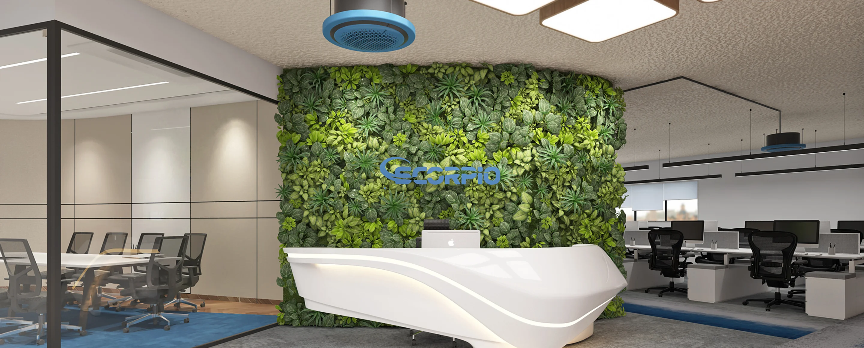 Beautiful Scorpio office interior design surrounded by office chair and desk